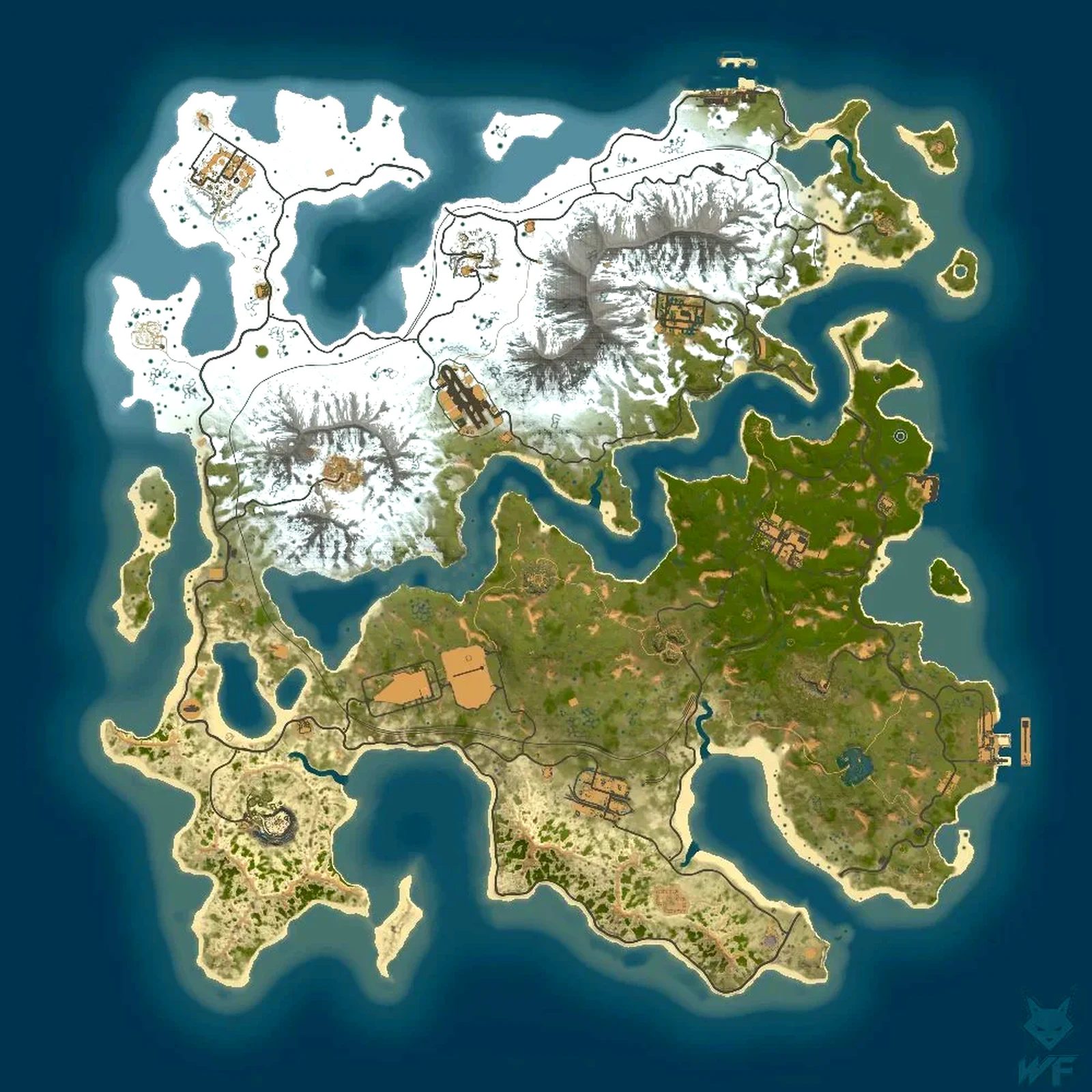 Карта NordDream Island с высоты полёта дрона